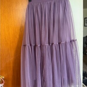 Lavender Tiered Tulle Maxi Skirt
